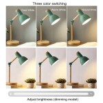 Creative Nordic Wooden Art Iron LED Folding Simple Desk Lamp Eye Protection Reading Table Lamp Living Room Bedroom Home