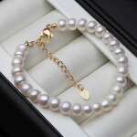 Real Natural Colorful white Pearl Bracelet Women Classic Freshwater Pearl Strand Bracelet Wedding Gift