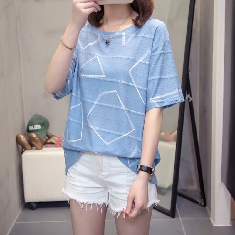 Oversize TShirt Summer Women's Casual Short-sleeved T-shirt Printing Cotton Tops Loose Large Size Leisure Tees L 4XL
