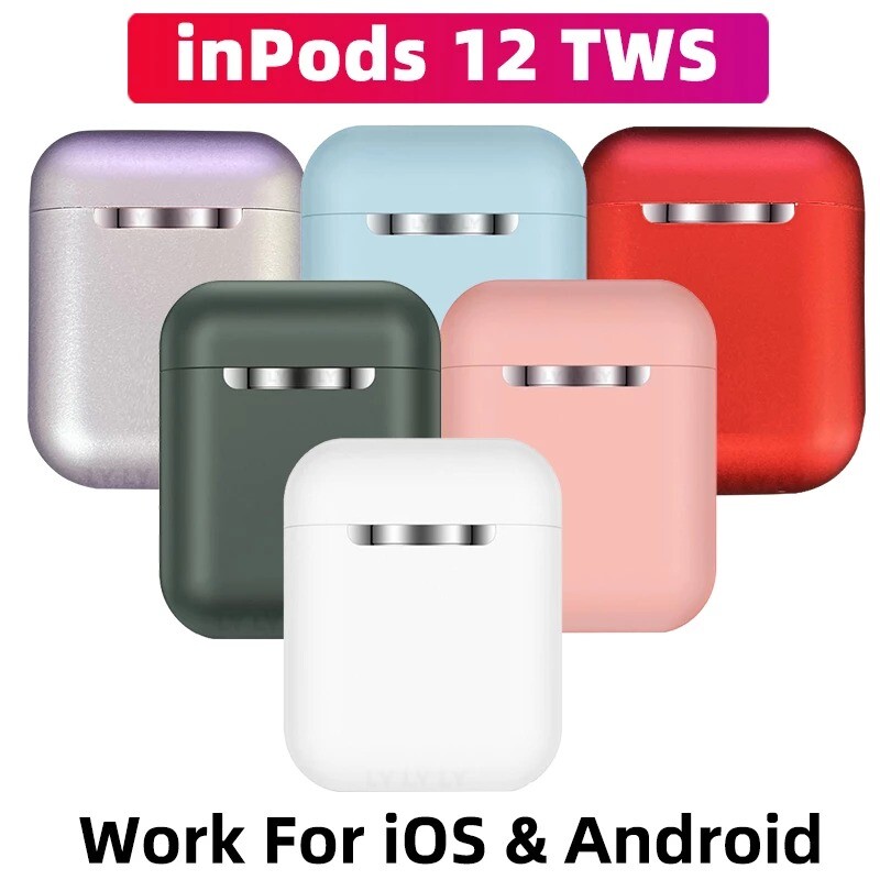Bluetooth Wireless 5.0 Earphones inPods 12 Sport charging Headset Touch For smart phone 3D Stereo Sound Bass Earphones