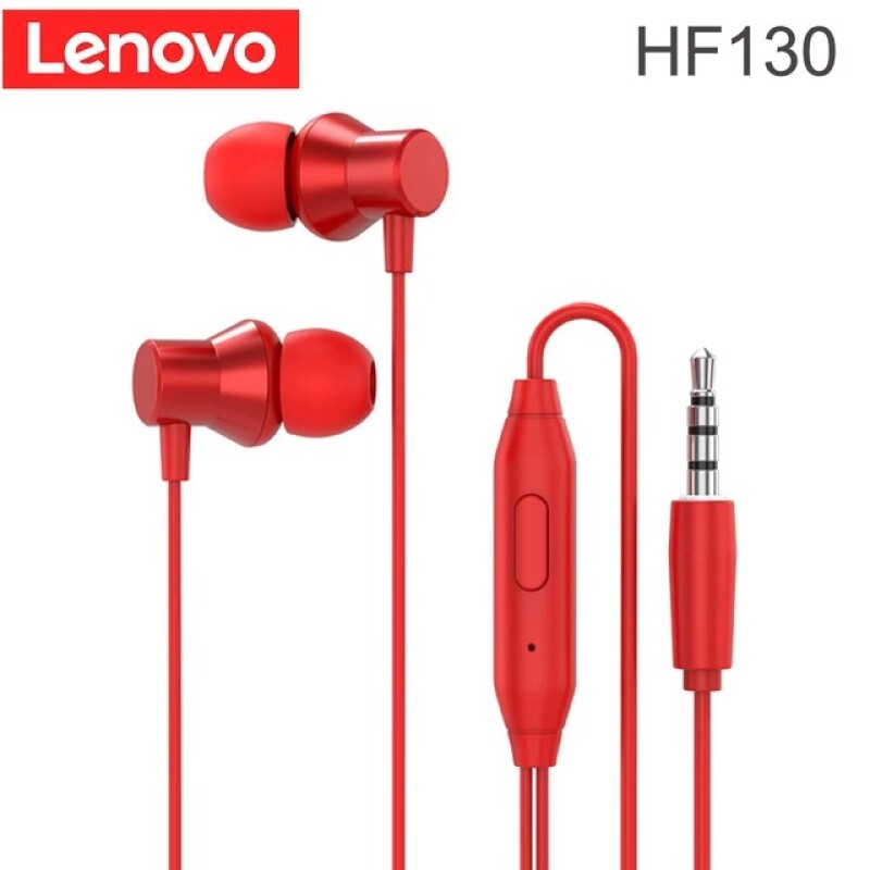 Original Lenovo 3.5mm HF130 In-ear Wired Earphone Sound Heavy Subwoofer Driver Stereo Earbuds Sports Earphone With Mic