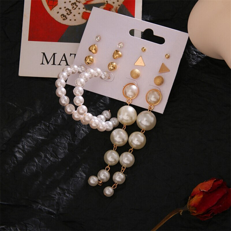 Fashion Jewelry Earring Set Women Bohemia Pearl Geometric Pendant Earring Statement Korean Brincos Earrings 2020 NEW.
