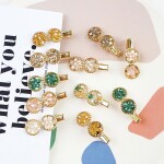 1pcs Korean Crystal Hair Clips Women Round Geometric Flower Hairpins Lady Girls Handmade Beads Barrettes Hair Accessoire