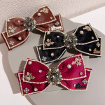 Rhinestone Crystal Bow Barrettes For Gilrs Korea Hair Accessories Hair Clips For Women Hairpin Hair Bows Headband