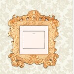 Roogo golden 3d switch panel sticker Luxury fashion decoration home accessories wall stickers (can freely matched)