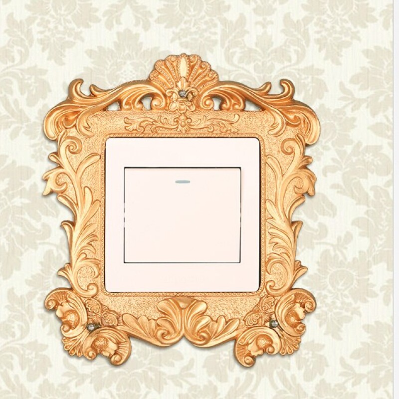 Roogo golden 3d switch panel sticker Luxury fashion decoration home accessories wall stickers (can freely matched)