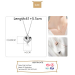 Trustdavis Real 925 Sterling Silver Fashion Romantic Heart Pendant Clavicle Necklace For Women Wedding Party Jewelry