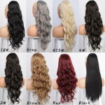 AISI BEAUTY Synthetic Wrap Around Ponytail Red Blonde Black Hairpiece Long Body Wave Ponytail Extension for Women's
