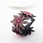 Korean Rhinestone Hair Bun Maker Claws Cage Women Elegant Crystal Hair Clips Hairpins Ponytail Holder Headwear
