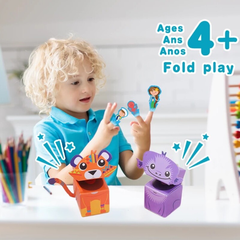Children Fold Play 3D Stickers Books Toys DIY Kids Craft Cartoon Animal Origami Handcraft Paper Kids Learning Books
