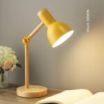Creative Nordic Wooden Art Iron LED Folding Simple Desk Lamp Eye Protection Reading Table Lamp Living Room Bedroom Home