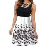 Floral Boho Dress Ladies Sleeveless O-Neck Slim A-line Tank Dress Summer Women Fashion Vintage 3D Printing Casual Dress