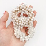 Women Hair Accessories Pearls Beads Headbands Ponytail Holder Girls Scrunchies Vintage Elastic Hair Bands