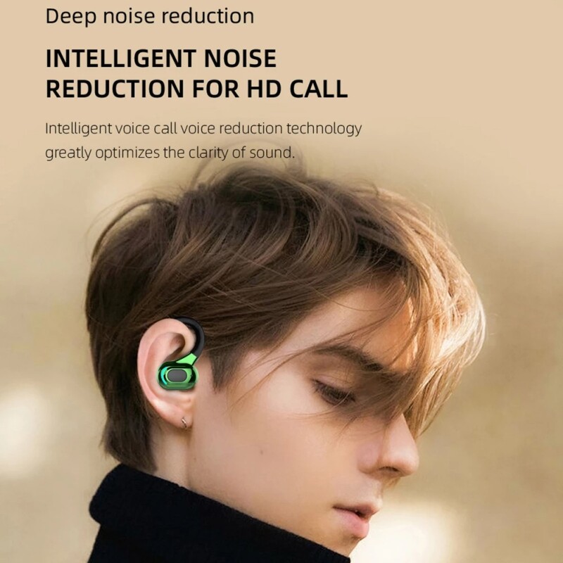 Noise Cancelling Sports Wireless Business Headphones Headset Waterproof Hanging Single Ear Earbuds Bluetoot 5.2 Earphone