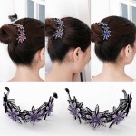 Korean Rhinestone Hair Bun Maker Claws Cage Women Elegant Crystal Hair Clips Hairpins Ponytail Holder Headwear