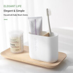 Bathroom Set Toothbrush Holder Mouthwash Cup Toilet Brush Soap Dish Lotion Tumblerful Wash Rack Household/Hotel Bamboo
