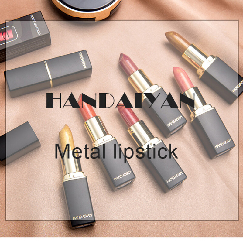 Handaiyan Waterproof Nude Glitter Lipstick Makeup Long Lasting Velvet Red Mermaid Sexy Shimmer Matte Lip Stick Cosmetic