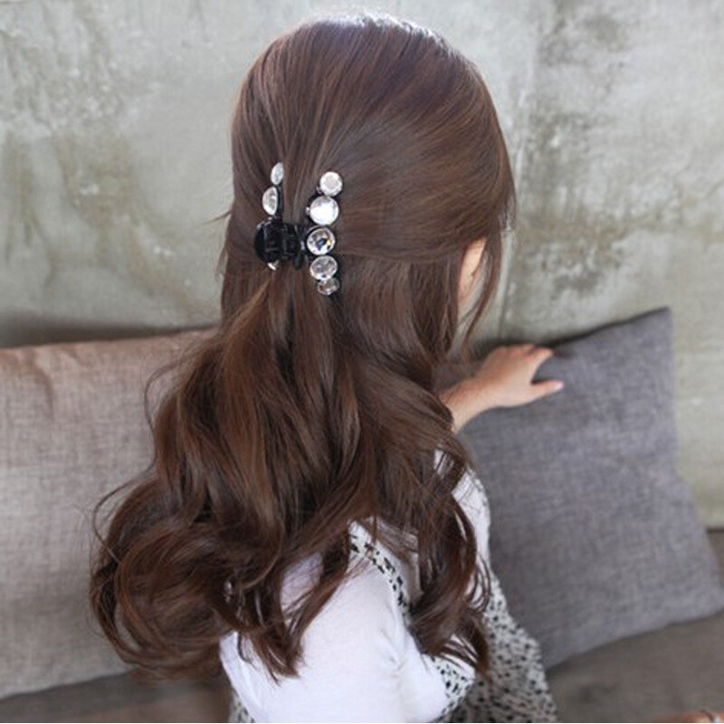 Elegance Crystal Pearl Hair Claws For Women Hair Accessories Flower Rhinestones Hairpins Handmade Hair Clips