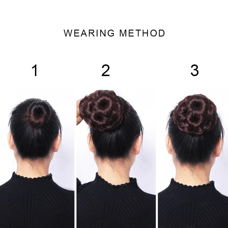 New Female Hair Ring Woman Flowers Makeup Bride Diamond Curly Hairpiece Bun Chignon Catching Hairpin Hair Accessories