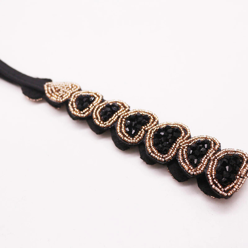 Ethnic Glass Beads Handmade Headband Pearl Rhinestone Customized Beaded Hairband For Women & Girls Hair Accessories