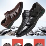 UPUPER 2019 Summer Mature Men Sandals Leather Sandals Men Leather Sandals For Men Black Dress Shoes Sandals Big Size