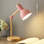 Creative Nordic Wooden Art Iron LED Folding Simple Desk Lamp Eye Protection Reading Table Lamp Living Room Bedroom Home