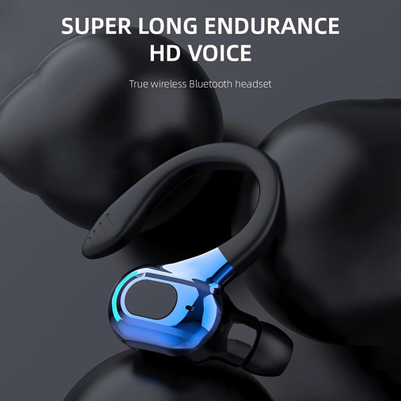 Noise Cancelling Sports Wireless Business Headphones Headset Waterproof Hanging Single Ear Earbuds Bluetoot 5.2 Earphone