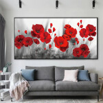 Red Poppies Flower Canvas Painting Posters and Prints Flowers Wall Art Picture for Living Room Modern Wall Paintings