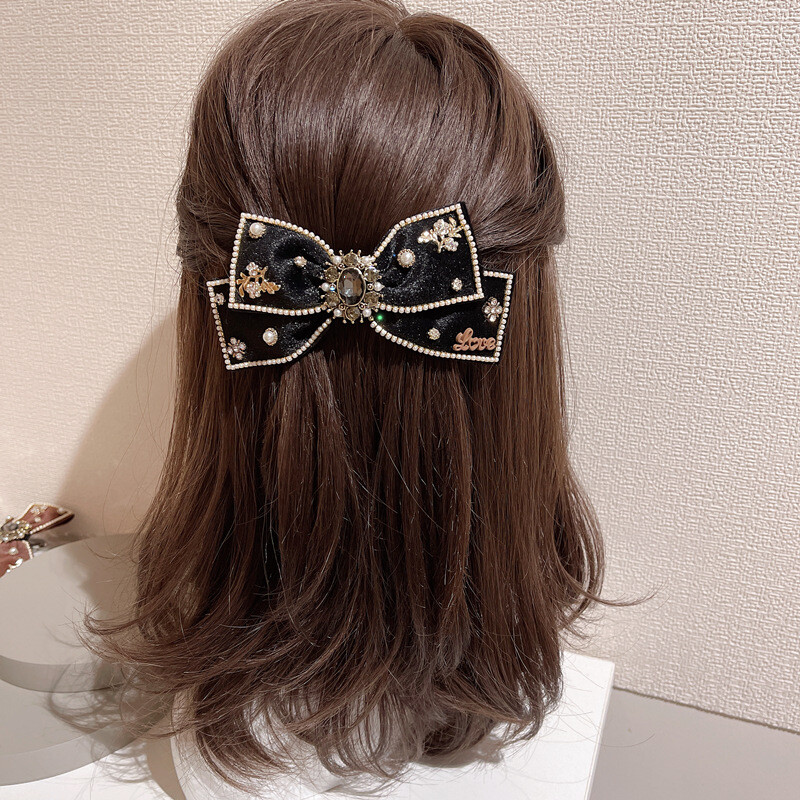 Rhinestone Crystal Bow Barrettes For Gilrs Korea Hair Accessories Hair Clips For Women Hairpin Hair Bows Headband