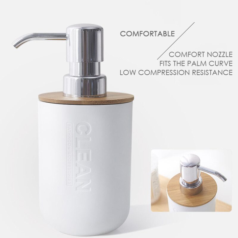 Bathroom Set Toothbrush Holder Mouthwash Cup Toilet Brush Soap Dish Lotion Tumblerful Wash Rack Household/Hotel Bamboo