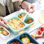 Household Outdoor Plastic Lunch Box Bento Box Canteen Divided Plate Student Microwave Oven Office Lunch Box