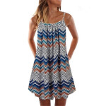 Women Loose Beach Dress Summer Boho Sleeveless Floral Printed Big Swing Dresses Female Sexy Casual Spaghetti Strap