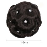 New Female Hair Ring Woman Flowers Makeup Bride Diamond Curly Hairpiece Bun Chignon Catching Hairpin Hair Accessories