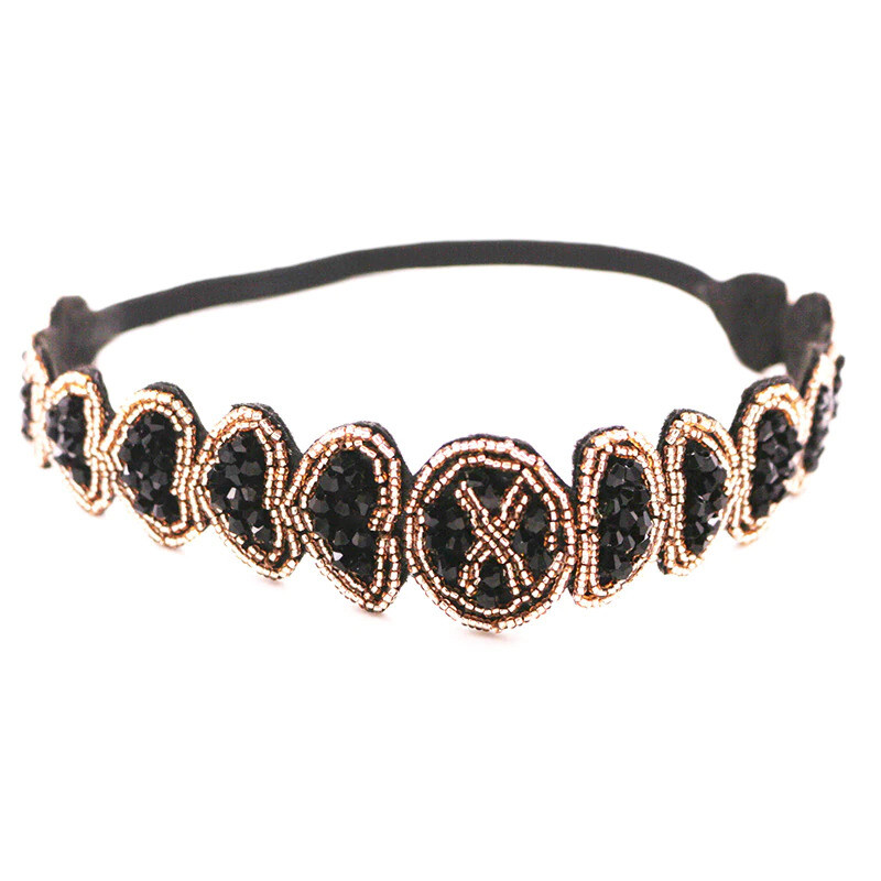 Ethnic Glass Beads Handmade Headband Pearl Rhinestone Customized Beaded Hairband For Women & Girls Hair Accessories