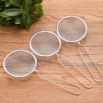 3pc/set Large Strainer Stainless Steel Mesh Colander Set Long Handle Food Tea Small Strainer For Coffee Friut Rice