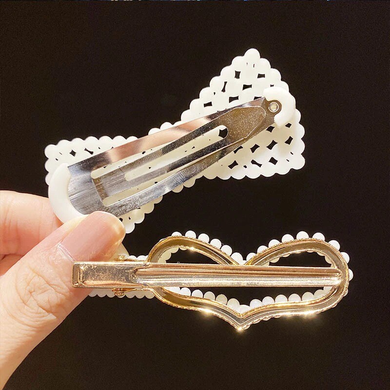 5/8PCS/Set Women Girls Elegant Imitation Pearls Geometric Hairpins Sweet Hair Ornament Clips Barrettes