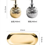3pcs/set Bathroom Accessories Set Stainless Steel Tray Ceramics Hand Sanitizer Shampoo Shower Gel Bottle Toilet Soap