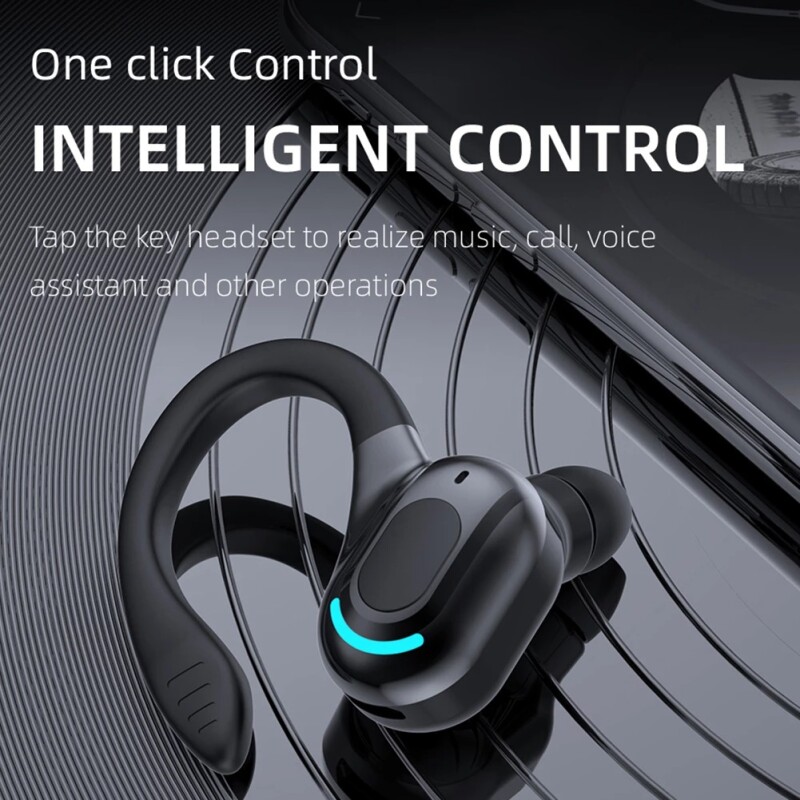 Noise Cancelling Sports Wireless Business Headphones Headset Waterproof Hanging Single Ear Earbuds Bluetoot 5.2 Earphone