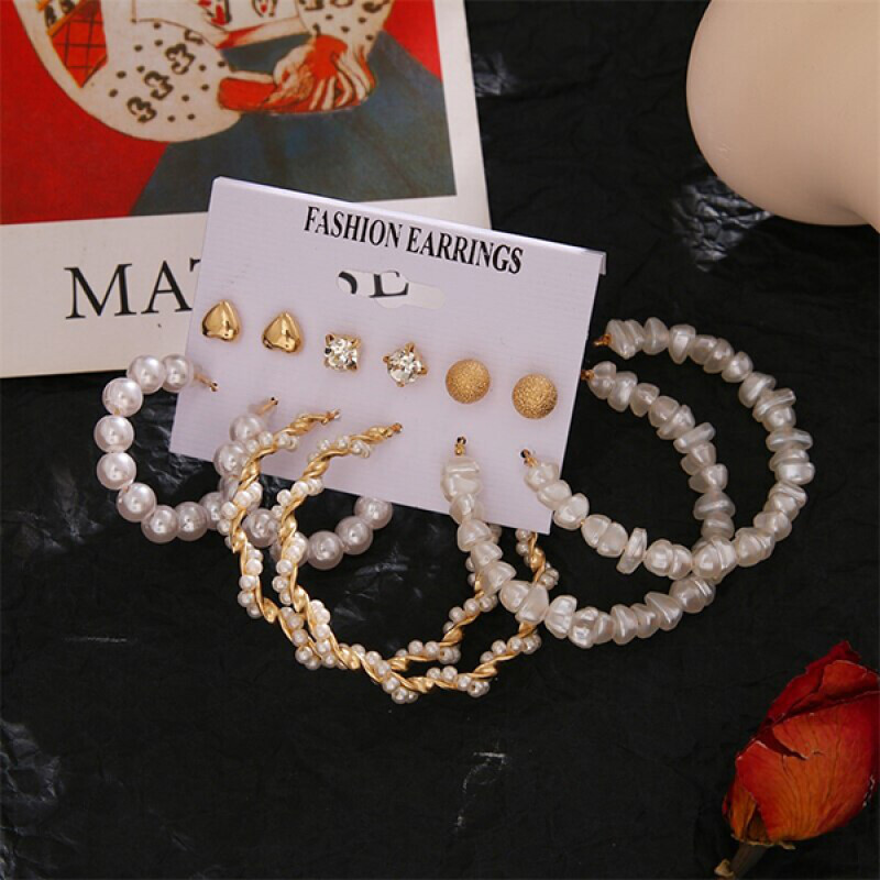 Fashion Jewelry Earring Set Women Bohemia Pearl Geometric Pendant Earring Statement Korean Brincos Earrings 2020 NEW.