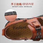 Brand Genuine Leather Outdoor New High Quality Fashion Mens Sandals Summer Beach Men Slippers Male Soft Buckle Shoes