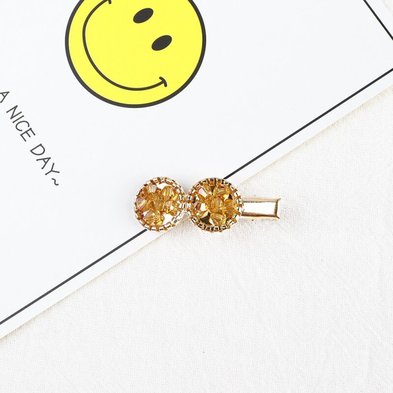 1pcs Korean Crystal Hair Clips Women Round Geometric Flower Hairpins Lady Girls Handmade Beads Barrettes Hair Accessoire