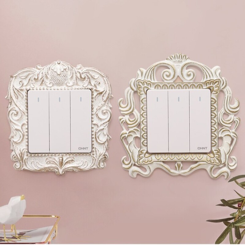 Roogo golden 3d switch panel sticker Luxury fashion decoration home accessories wall stickers (can freely matched)