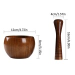 Household Grinder Pressing Garlic Mashed Garlic Mashing Pot Manual Mashing Medicine Pot Jujube Wood Pounding Garlic