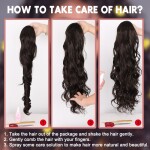 AISI BEAUTY Synthetic Wrap Around Ponytail Red Blonde Black Hairpiece Long Body Wave Ponytail Extension for Women's