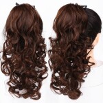 DIFEI Women's Synthetic Long Wavy Ponytail Clip in Hairpiece One Piece High Temperature Fiber Natural Wrap Around Hair