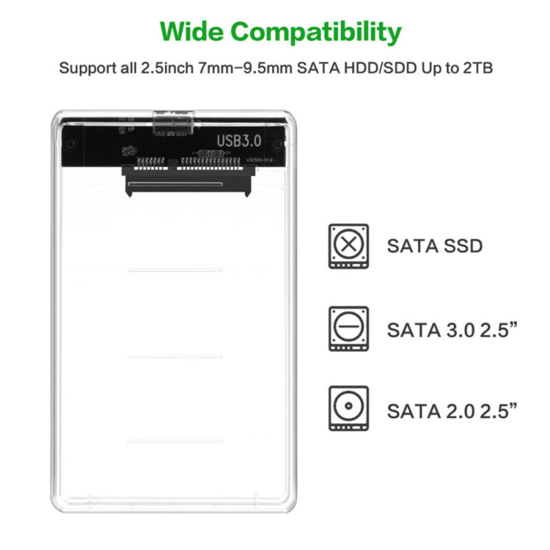 High-Speed Mobile Hard Disk Box Hard Drive Enclosure USB 3.0 To Sata 2.5" External HDD SSD Case Disk Case Computer Acces