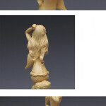 Hand carved wooden mermaid statue，Modern art sculpture, Cute home decoration accessories,Solid wood figurines free