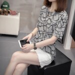 Oversize TShirt Summer Women's Casual Short-sleeved T-shirt Printing Cotton Tops Loose Large Size Leisure Tees L 4XL