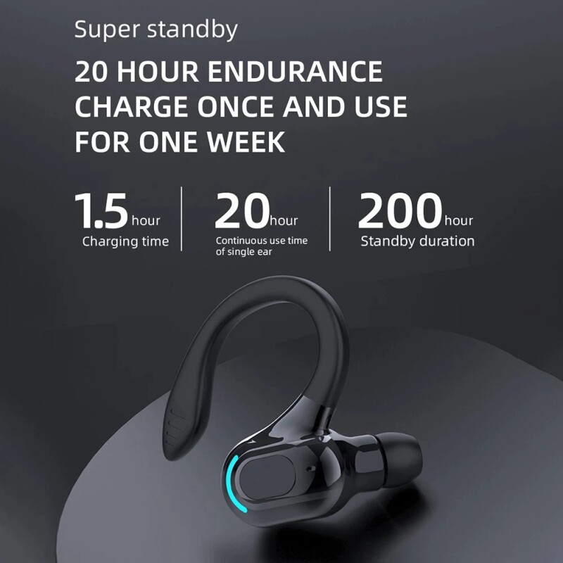 Noise Cancelling Sports Wireless Business Headphones Headset Waterproof Hanging Single Ear Earbuds Bluetoot 5.2 Earphone