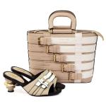 New Arrival Italian design Shoes with Matching Bags Set Decorated with Rhinestone  Women Shoes and Bags for Party Wedding.